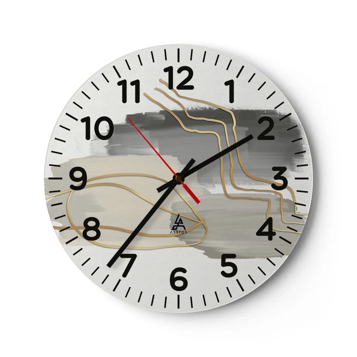 Väggklocka - Klocka på glas - Varaktighet och rörelse - 40x40 cm