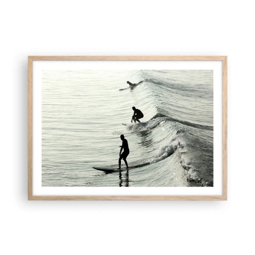 Affisch i ram av ljusek - Att möta vågen - 70x50 cm