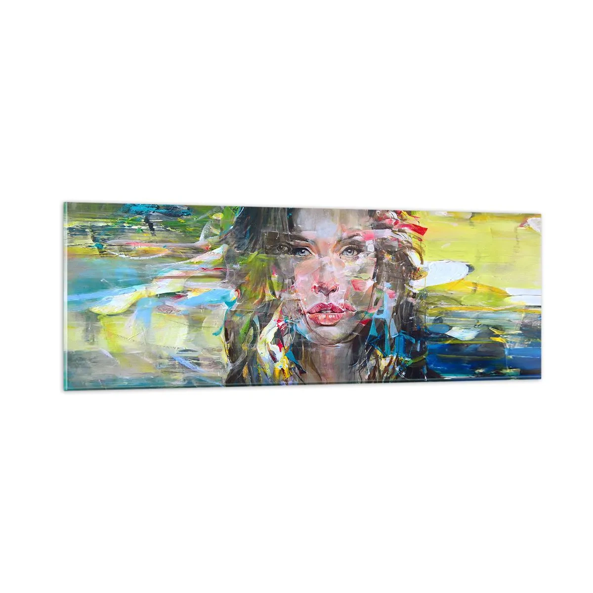 Glastavla - Bild på glas - Bakom luftridån - 90x30 cm