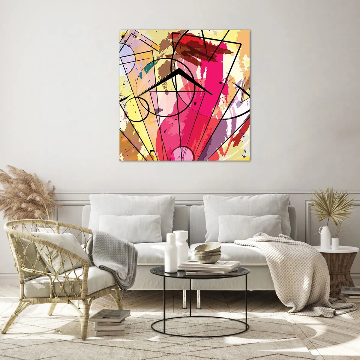 Glastavla - Bild på glas - Explosion  - 30x30 cm