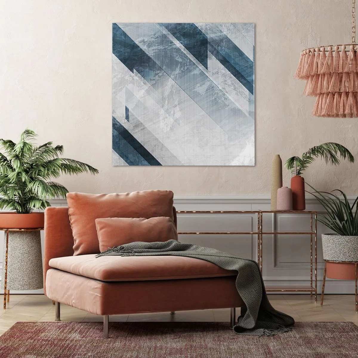 Canvastavla - Bild på duk - Tredimensionell komposition – gråhetens rörelse - 40x40 cm