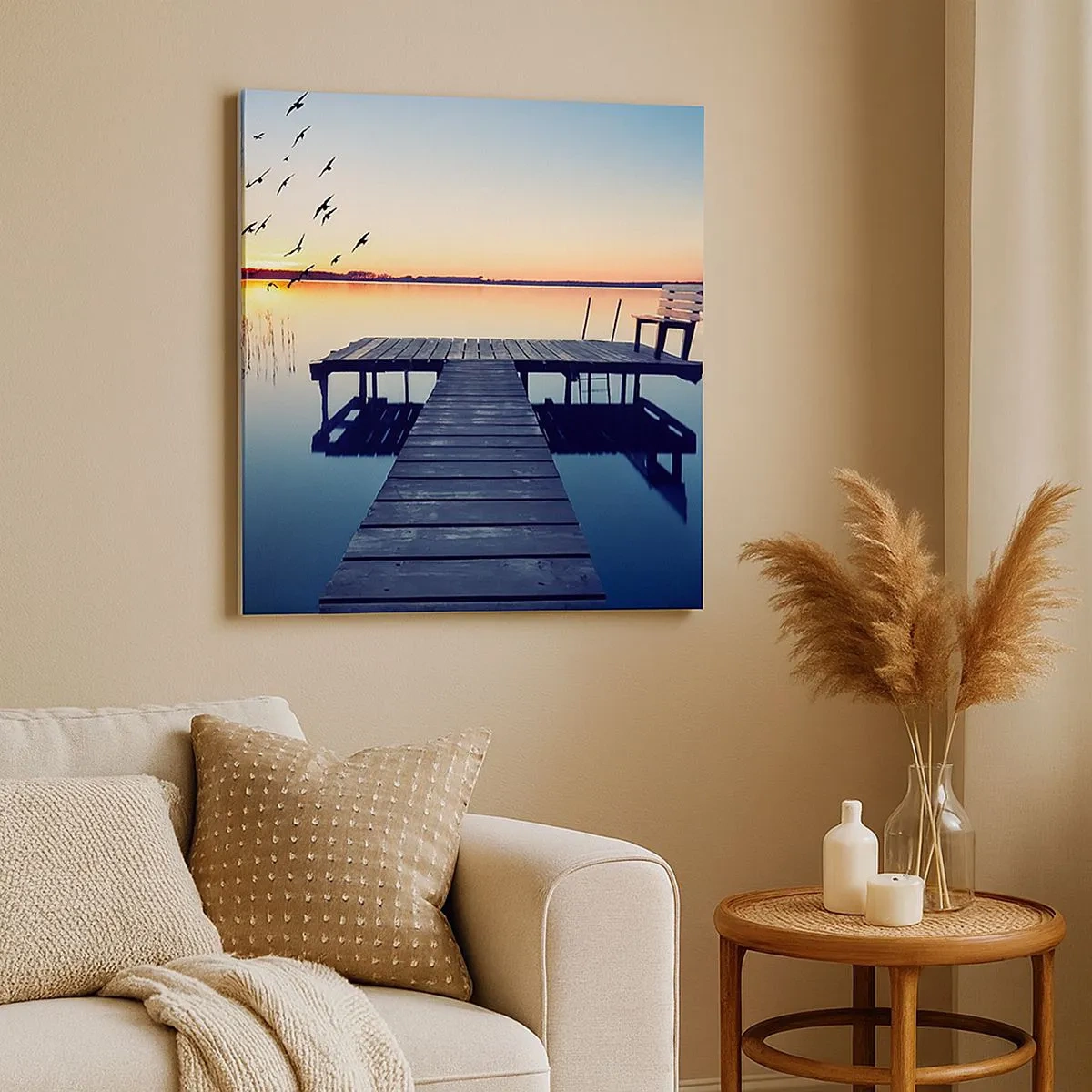 Canvastavla - Bild på duk - Det var en bra dag - 30x30 cm