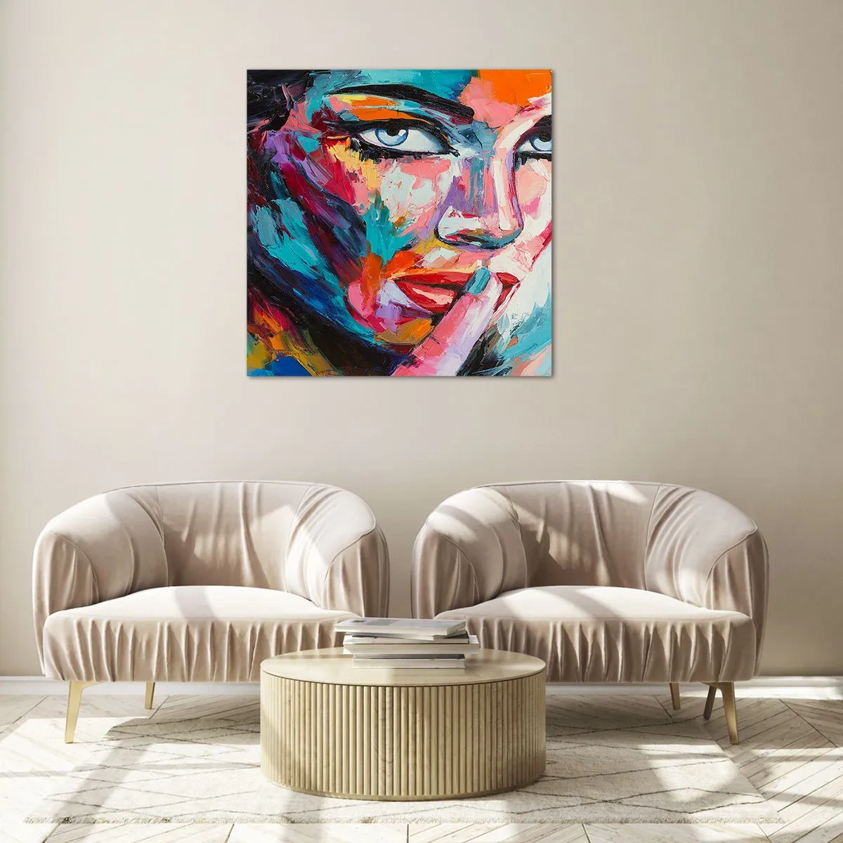 Glastavla - Bild på glas - Vår första hemlighet - 40x40 cm