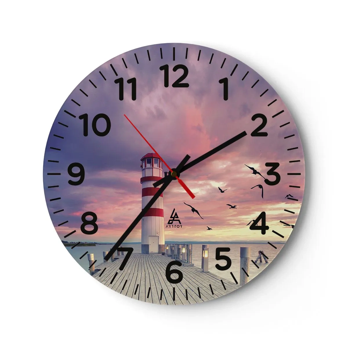 Väggklocka - Klocka på glas - Dags att bege sig till hamnen - 30x30 cm