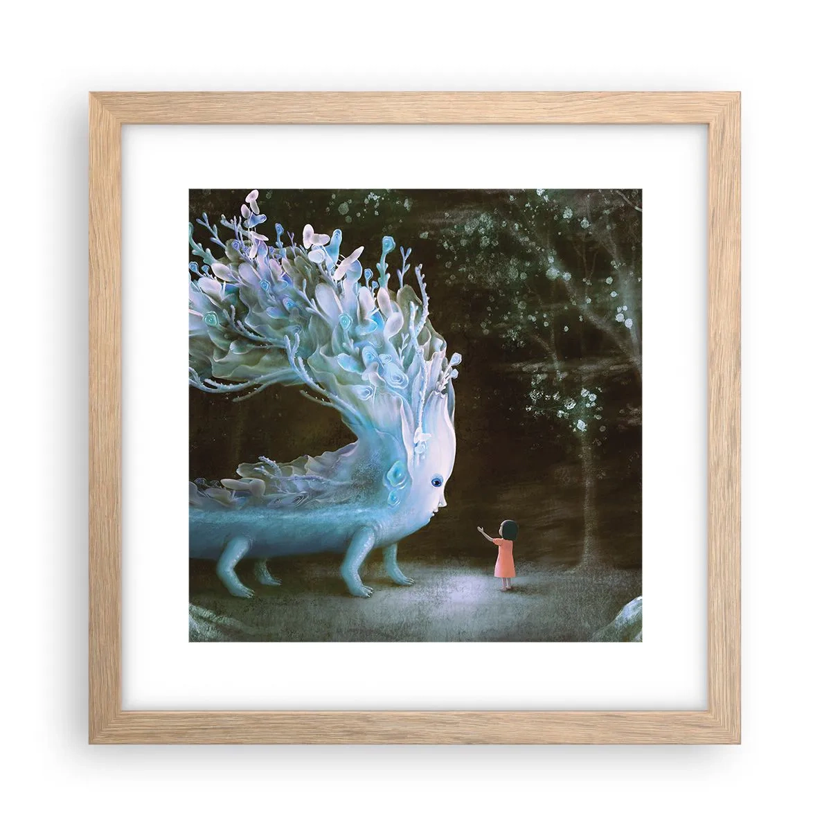 Affisch i ram av ljusek - Fantastiskt möte - 30x30 cm