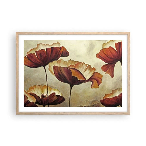 Affisch i ram av ljusek - Ängsblommor - 70x50 cm