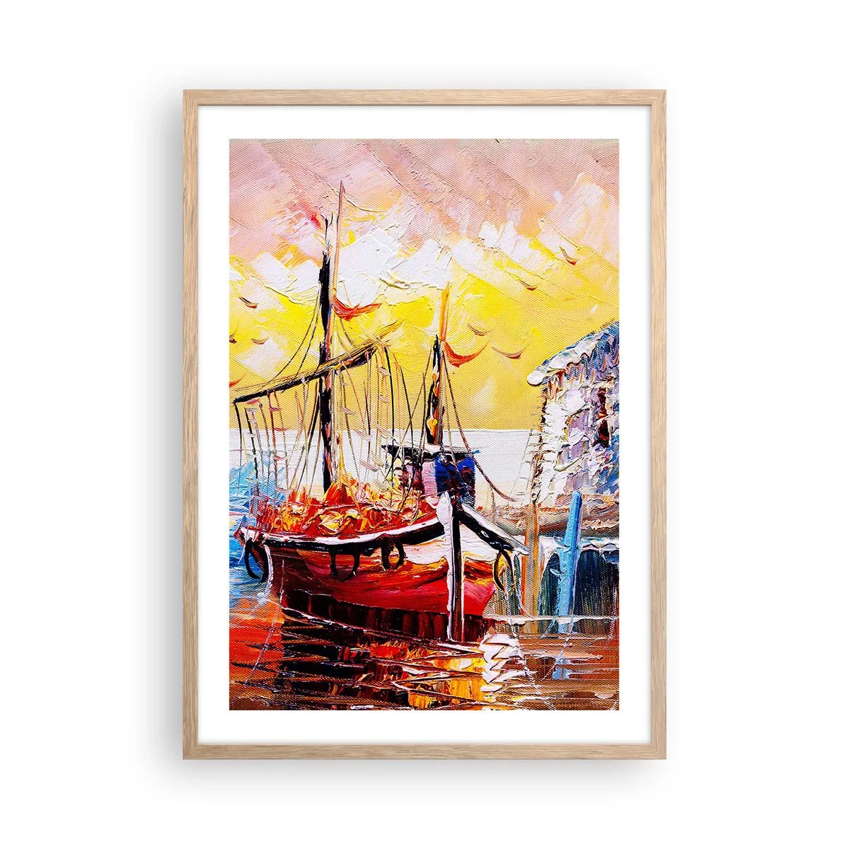 Affisch i ram av ljusek - Lycklig återresa - 50x70 cm