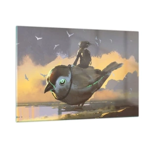 Glastavla - Bild på glas - Rast under en fantastisk resa - 120x80 cm