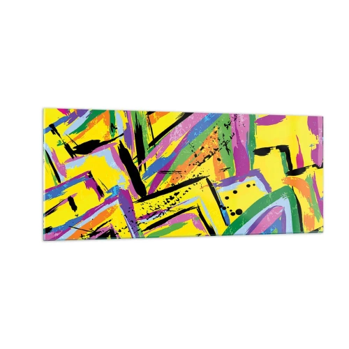 Glastavla - Bild på glas - Skriker av glädje - 100x40 cm