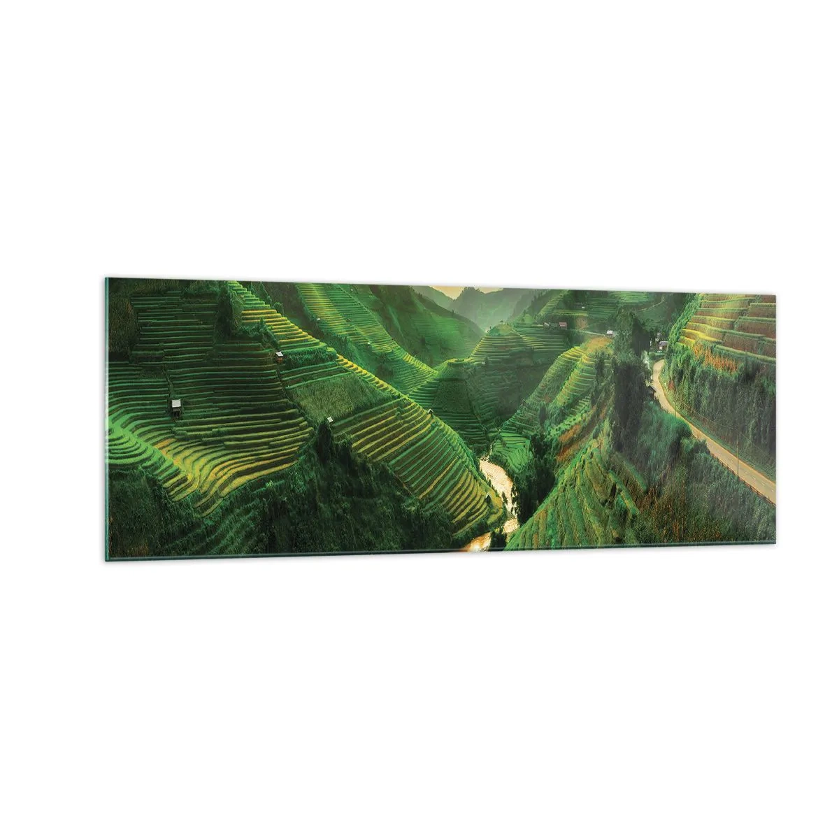 Glastavla - Bild på glas - Vietnamesisk dal - 140x50 cm