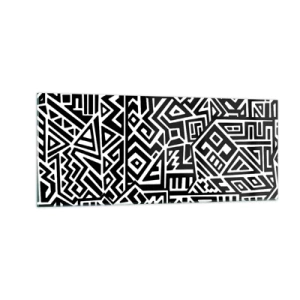 Glastavla - Bild på glas - Prekolumbisk komposition - 100x40 cm