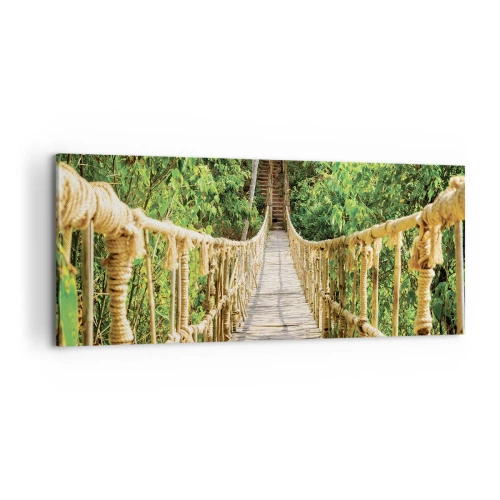 Canvastavla - Bild på duk - Upphängd i grönskan - 100x40 cm
