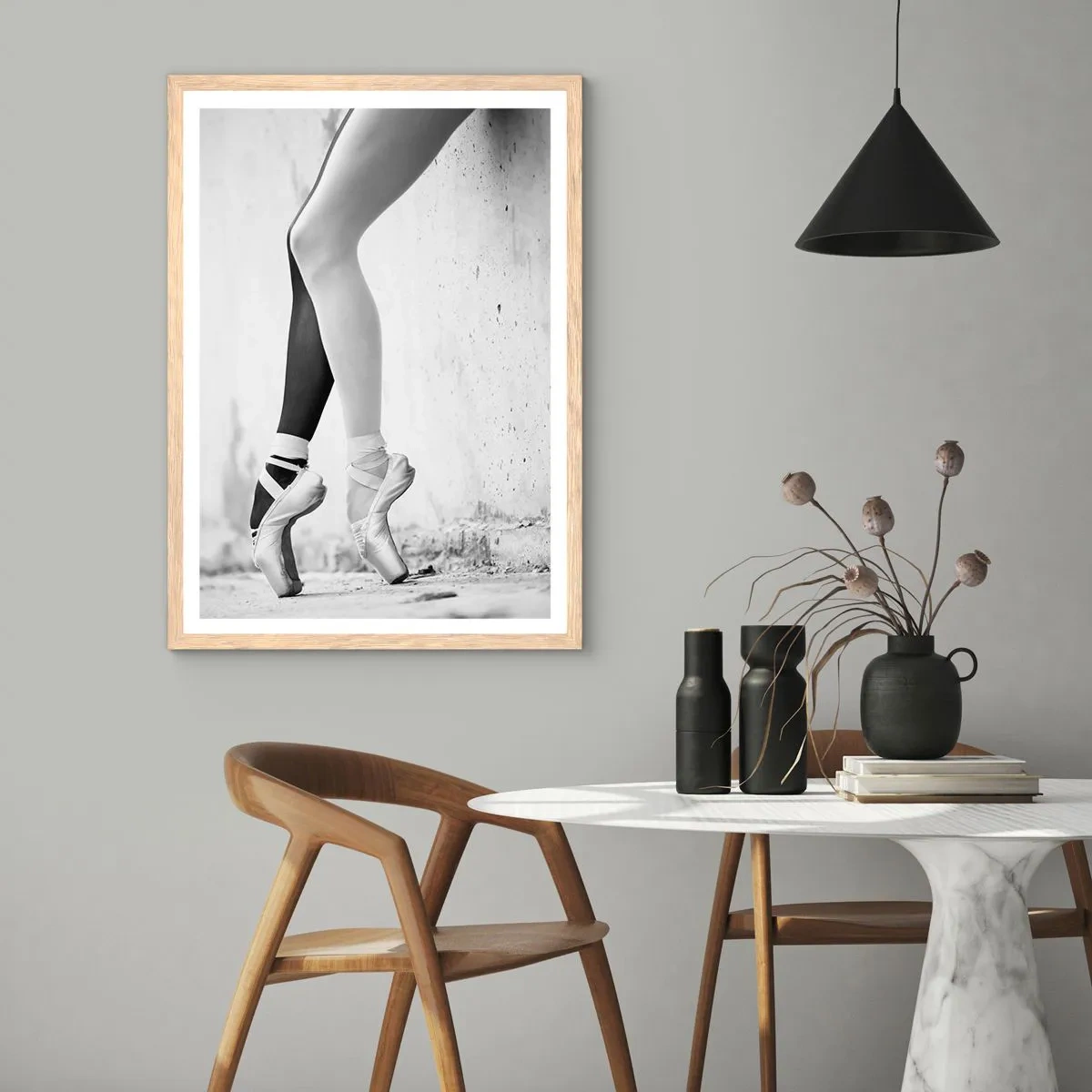 Affisch i ram av ljusek - Ballerina, voila! - 70x100 cm