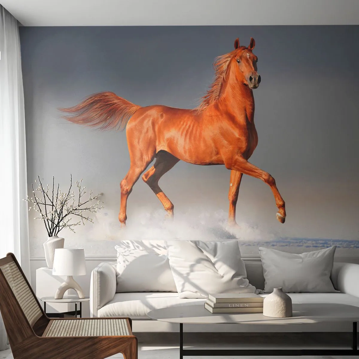 Självhäftande Fototapet Deluxe Sticker - Dansande grace - Djur, Häst, Natur - 250x175 cm