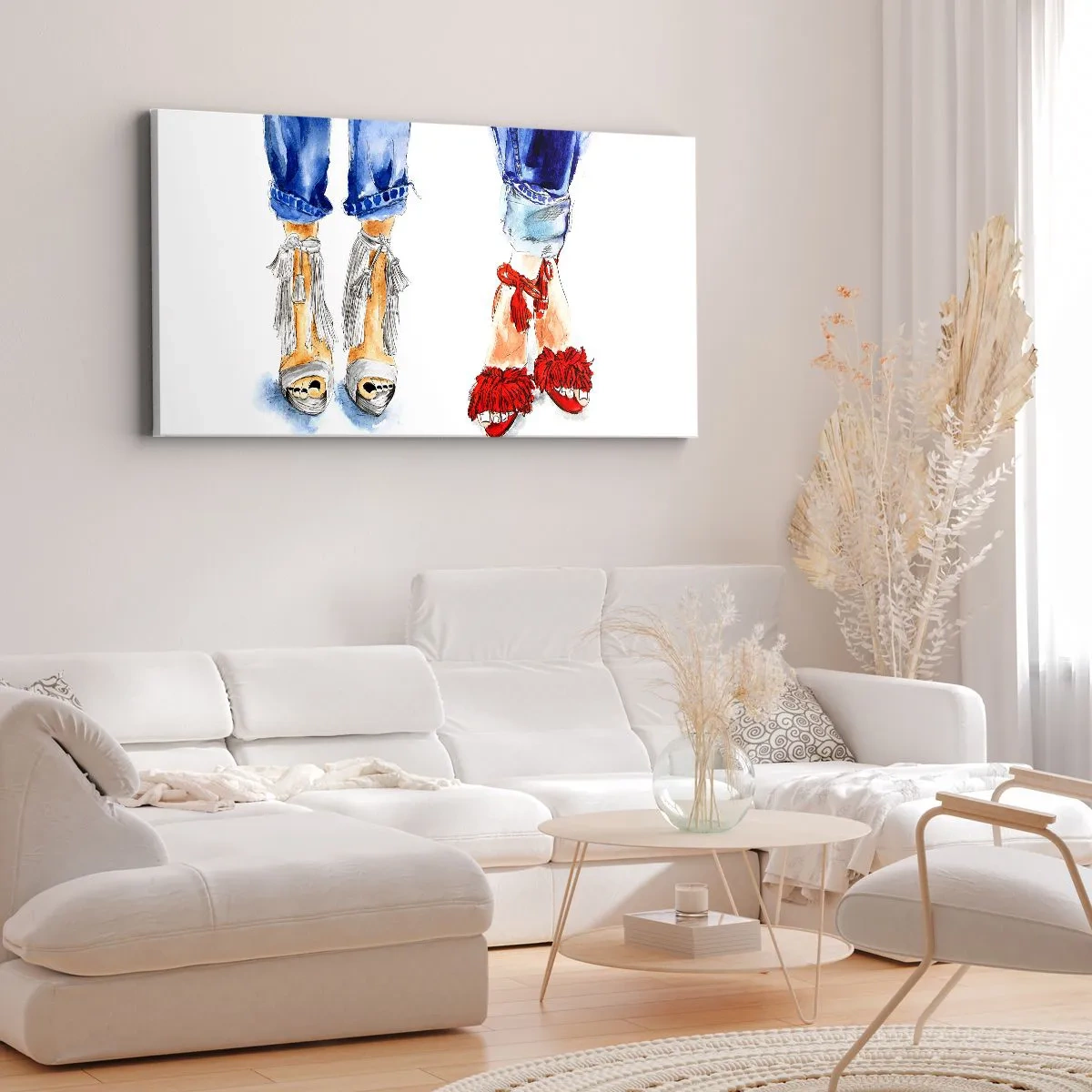 Canvastavla - Bild på duk - Kanske går vi ut på promenad? - 120x50 cm