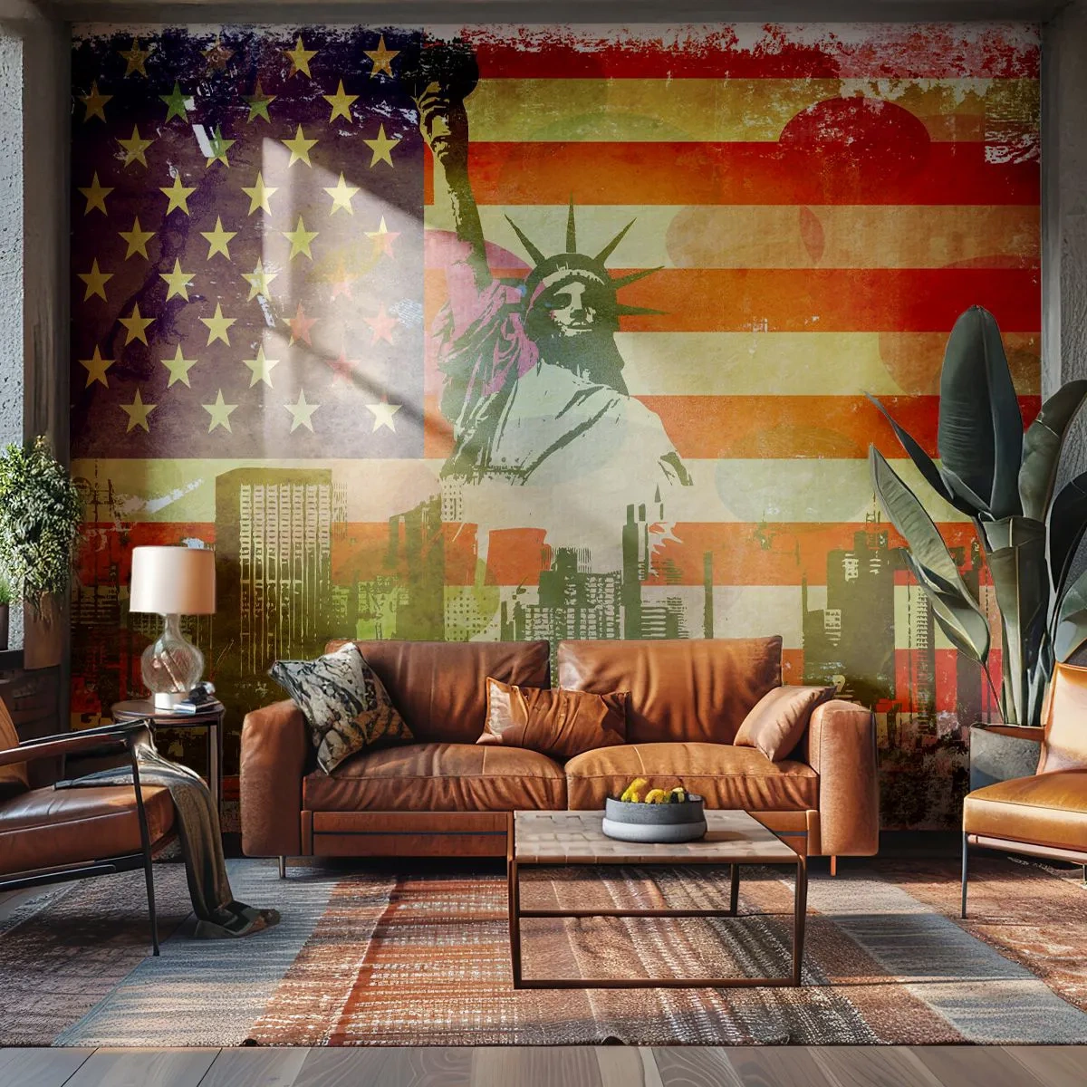 Självhäftande Fototapet Deluxe Sticker - Viva America! - New York, USA, Frihetsgudinnan - 250x175 cm