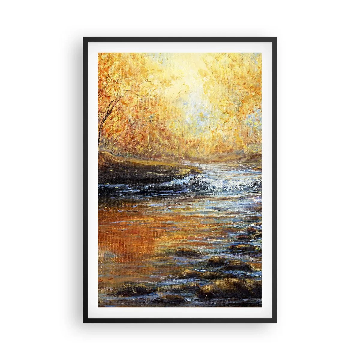 Affisch i svart ram - Gyllene bäck - 61x91 cm
