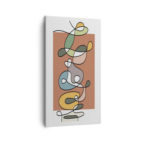 Canvastavla - Bild på duk - Abstraktion: en färgglad dans - 45x80 cm