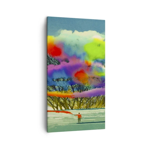 Canvastavla - Bild på duk - Liva upp världen - 45x80 cm