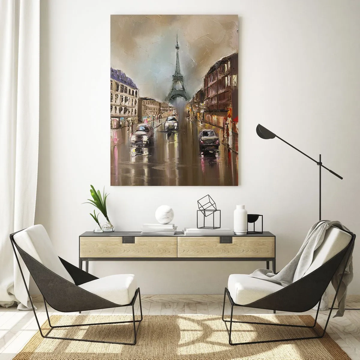 Glastavla - Bild på glas - Det är bara tornet som räknas - 50x70 cm