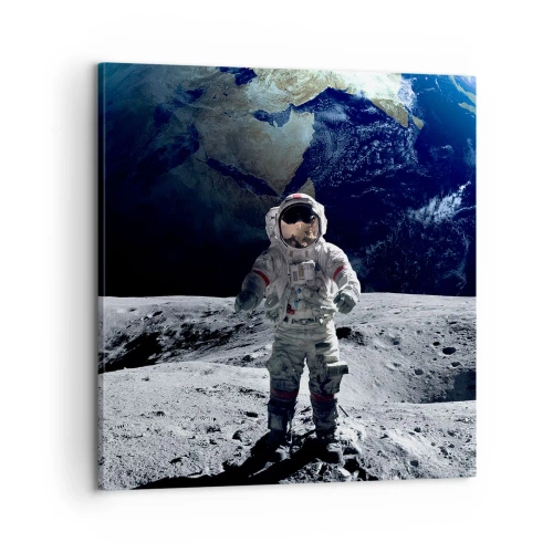Canvastavla - Bild på duk - Hälsningar från månen - 60x60 cm