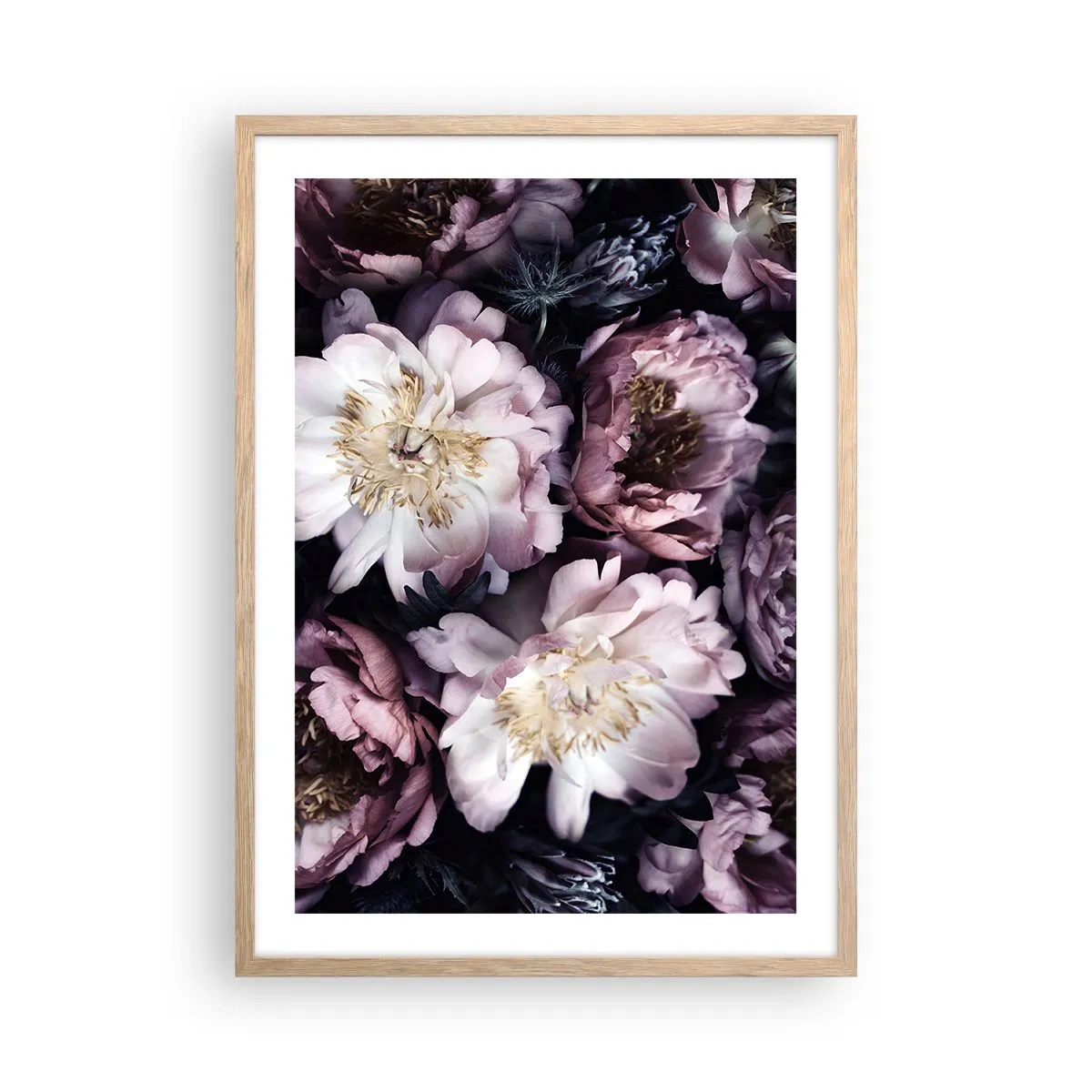 Affisch i ram av ljusek - En bukett i gammal stil - 50x70 cm