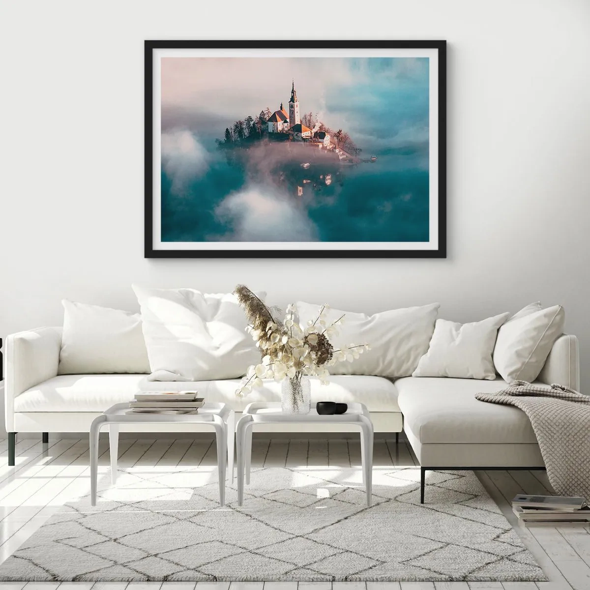 Affisch i svart ram - Drömö - 100x70 cm