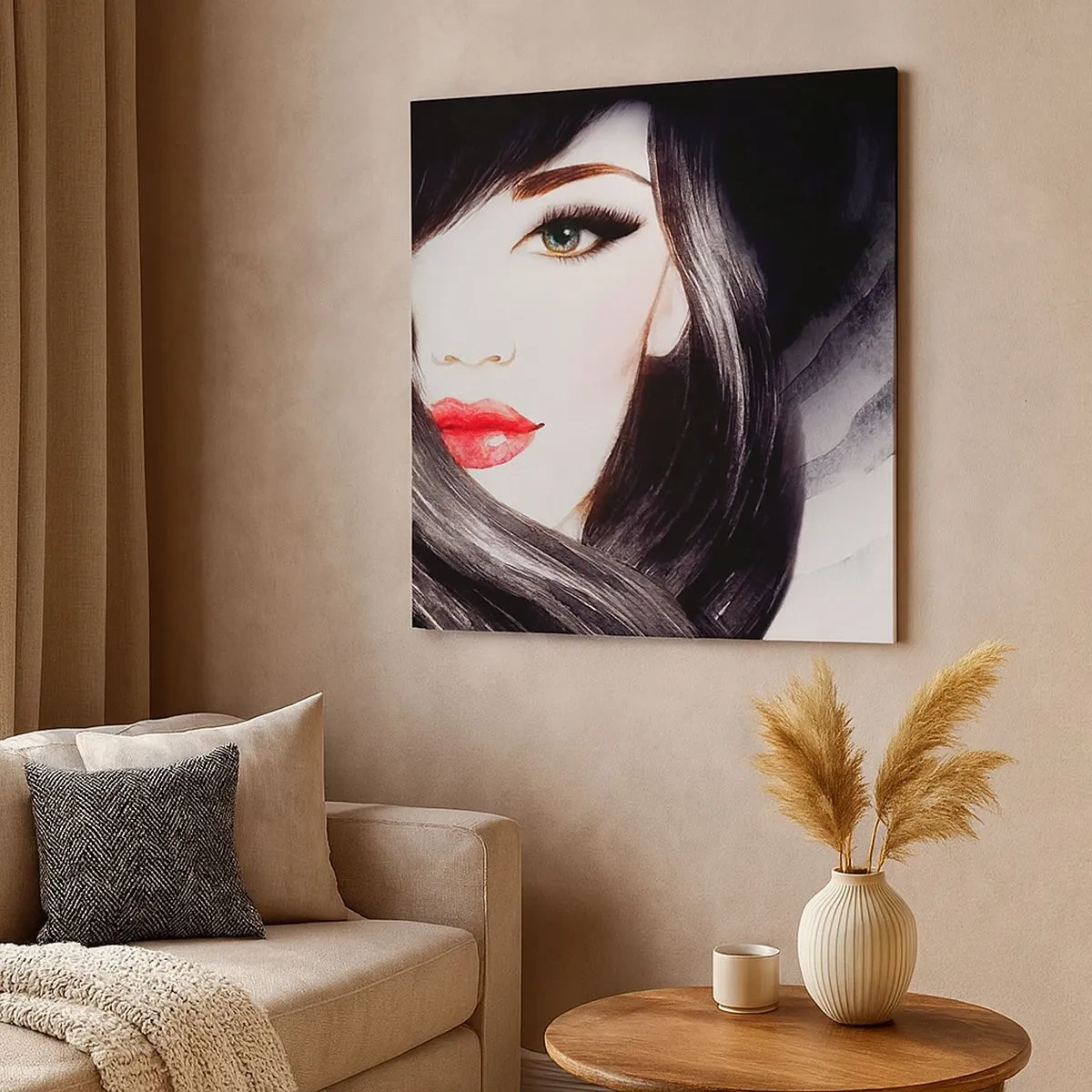 Canvastavla - Bild på duk - Safirfärgad blick - 30x30 cm