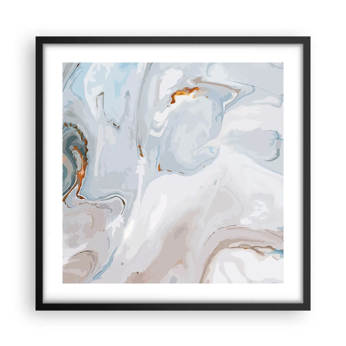 Affisch i svart ram - Utbuktande vithet - 50x50 cm