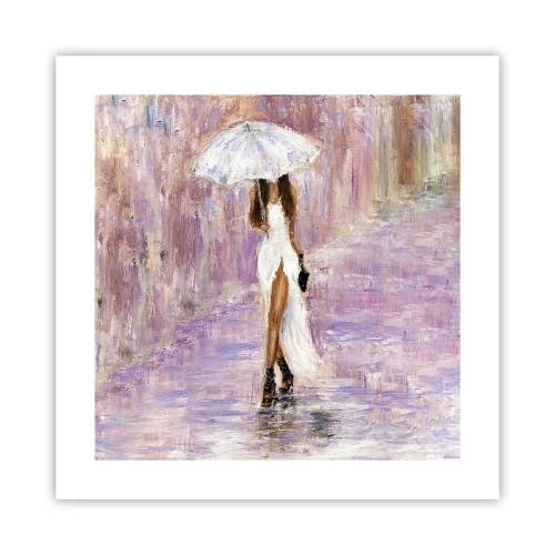 Affisch - Under lila regn - 40x40 cm