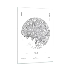 Glastavla - Bild på glas - Oslos anatomi - 50x70 cm