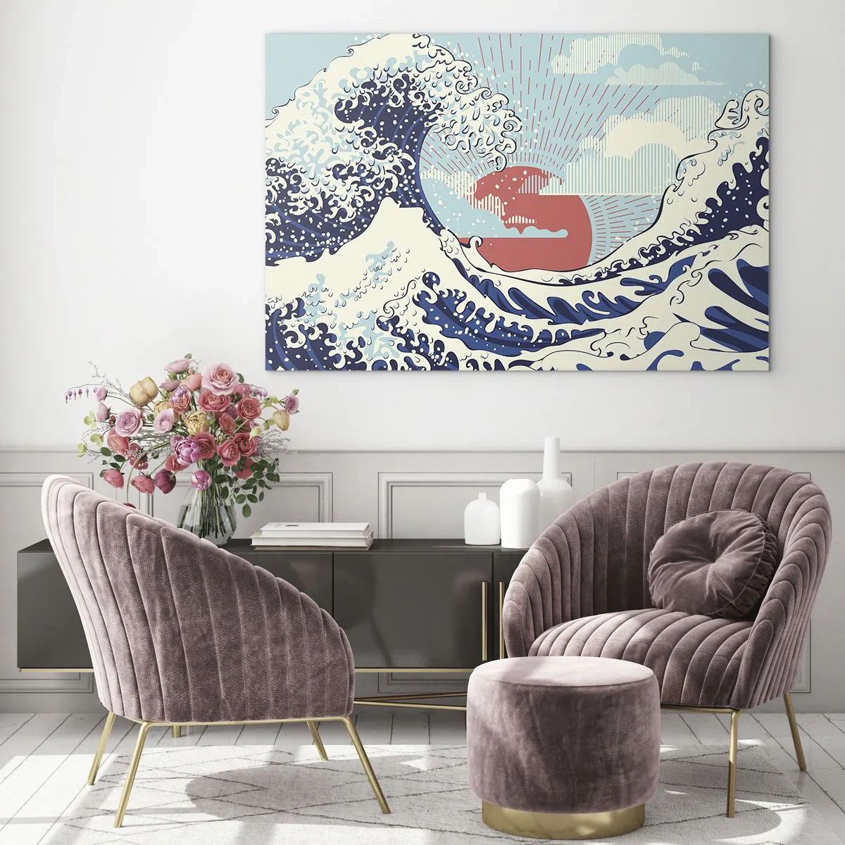 Glastavla - Bild på glas - Ur japanska inspirationer - 100x70 cm