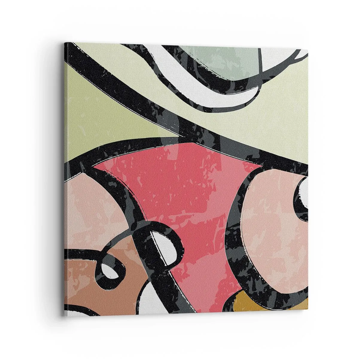 Canvastavla - Bild på duk - Pirouetter bland färger - 70x70 cm