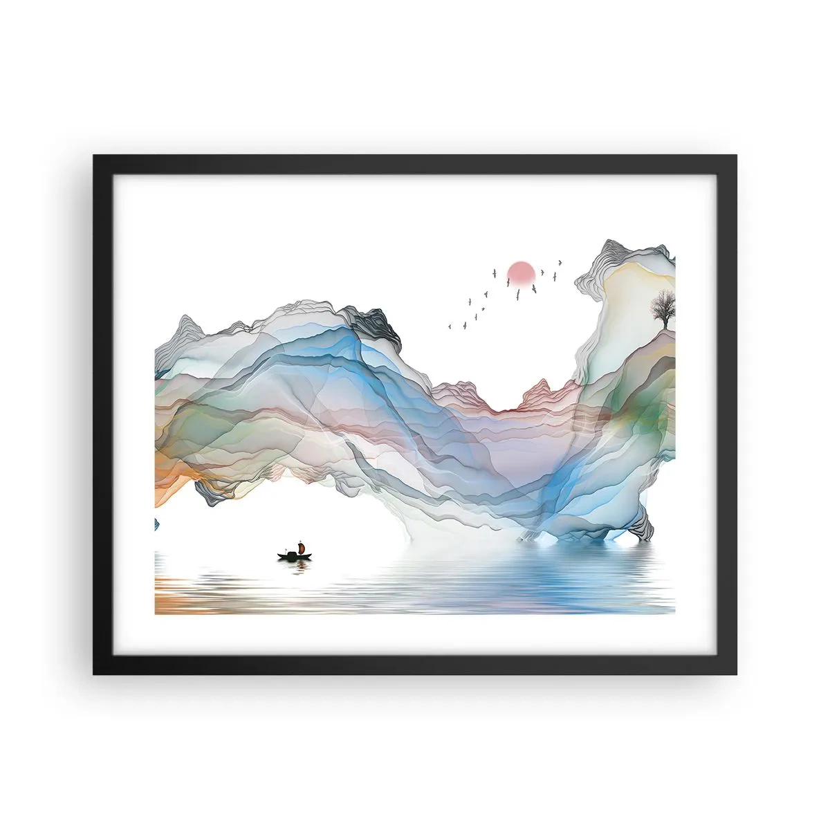 Affisch i svart ram - Mot kristallfjäll - 50x40 cm
