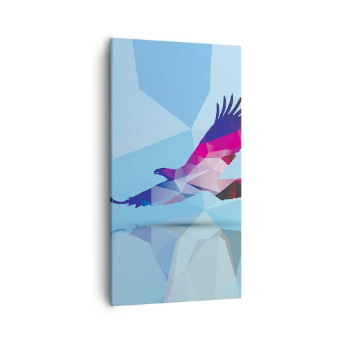 Canvastavla - Bild på duk - Örn i lila kristall - 55x100 cm