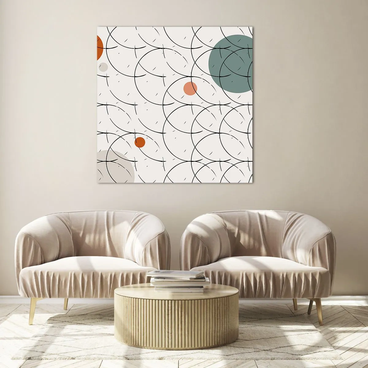 Glastavla - Bild på glas - I popkonstens anda - 40x40 cm