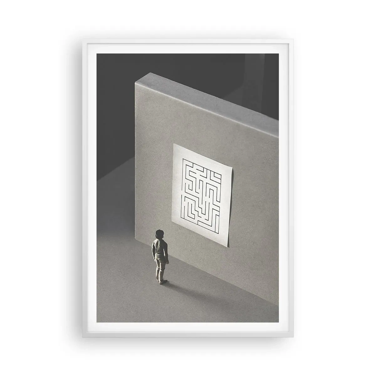 Affisch i vit ram - Men var är jag? - 70x100 cm