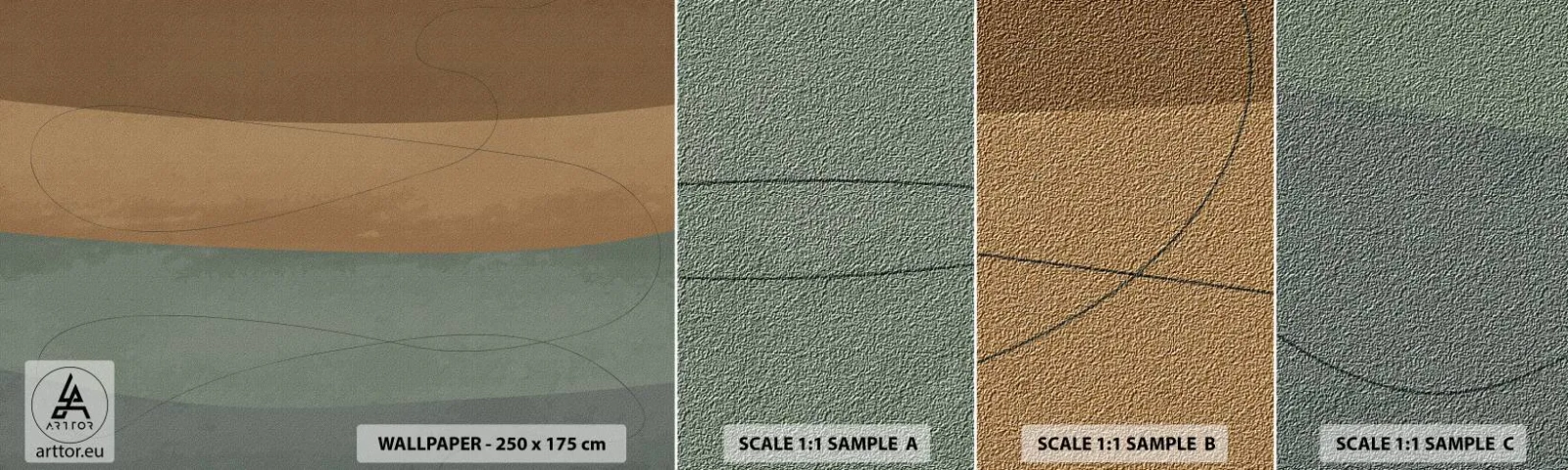 Provbit av självhäftande fototapet Deluxe Sticker - Horisontell komposition - Abstraktion, Bit, Modern konst - 100x30 cm