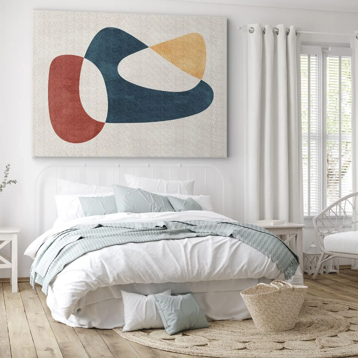 Canvastavla - Bild på duk - Abstrakta former i harmoniska färger - 70x50cm - Influenser och metamorfoser - Modern väggdekoration för vardagsrum och sovrum ARTTOR