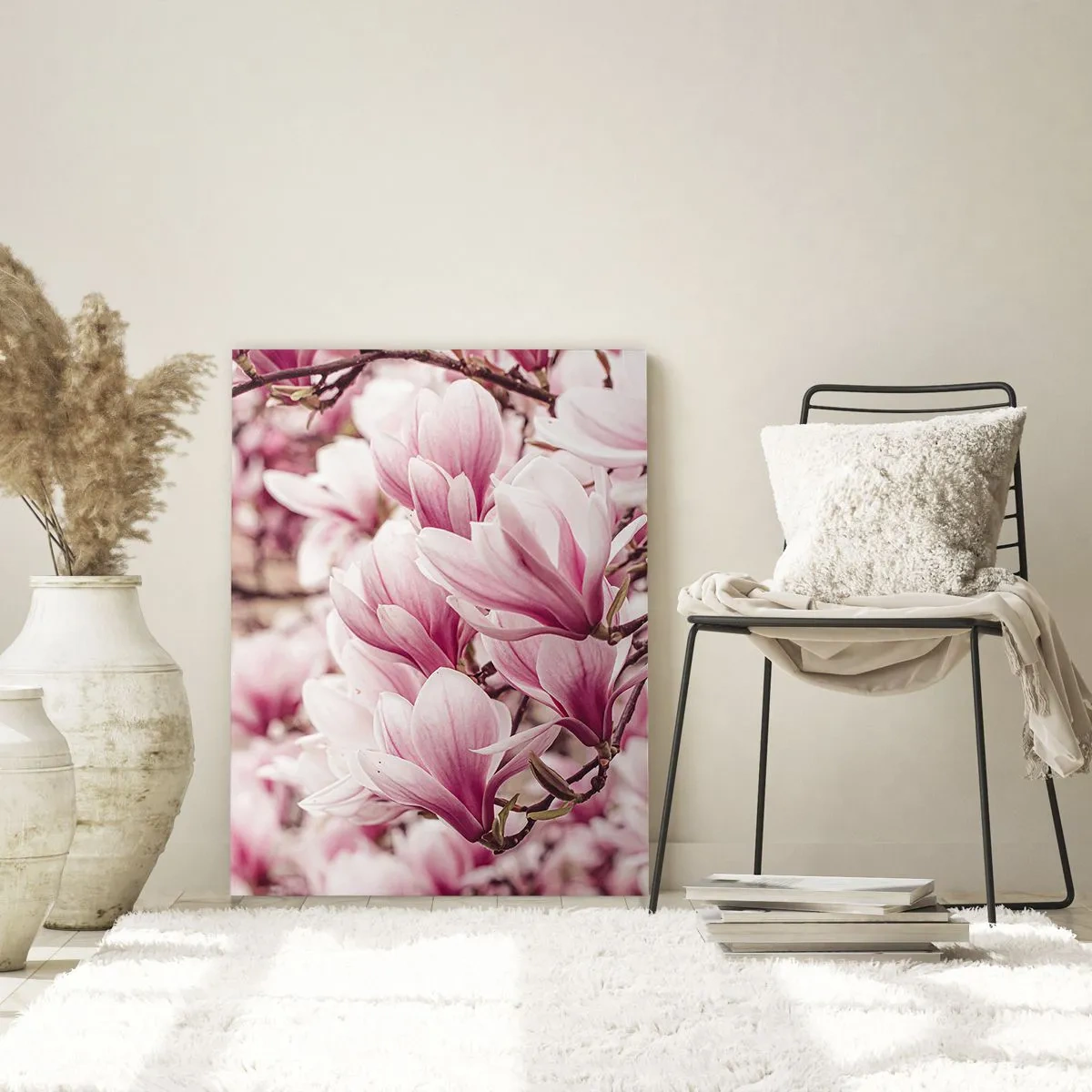 Glastavla - Bild på glas - Våren är rosa - 80x120 cm