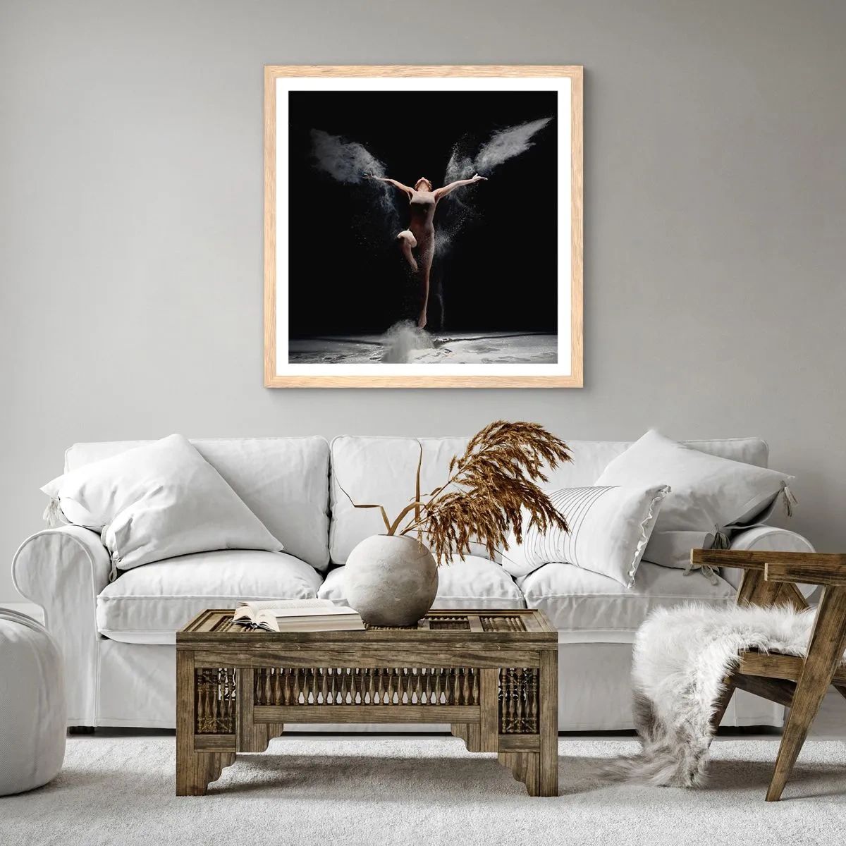 Affisch i ram av ljusek - Alverna finns - 50x50 cm