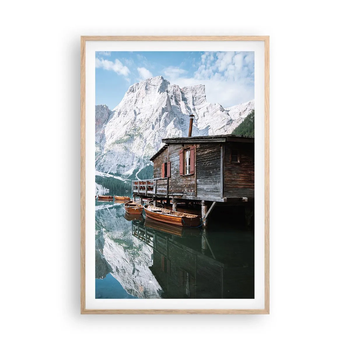 Affisch i ram av ljusek - Kristallklar fjällmorgon - 61x91 cm