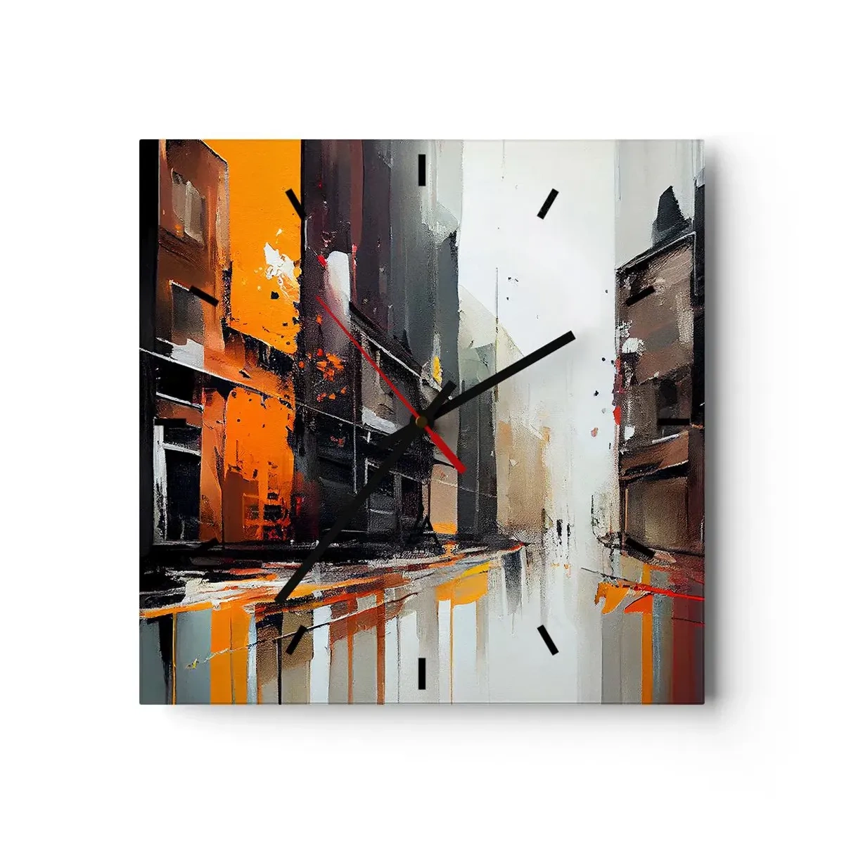 Väggklocka - Klocka på glas - Regnig dag - 30x30 cm