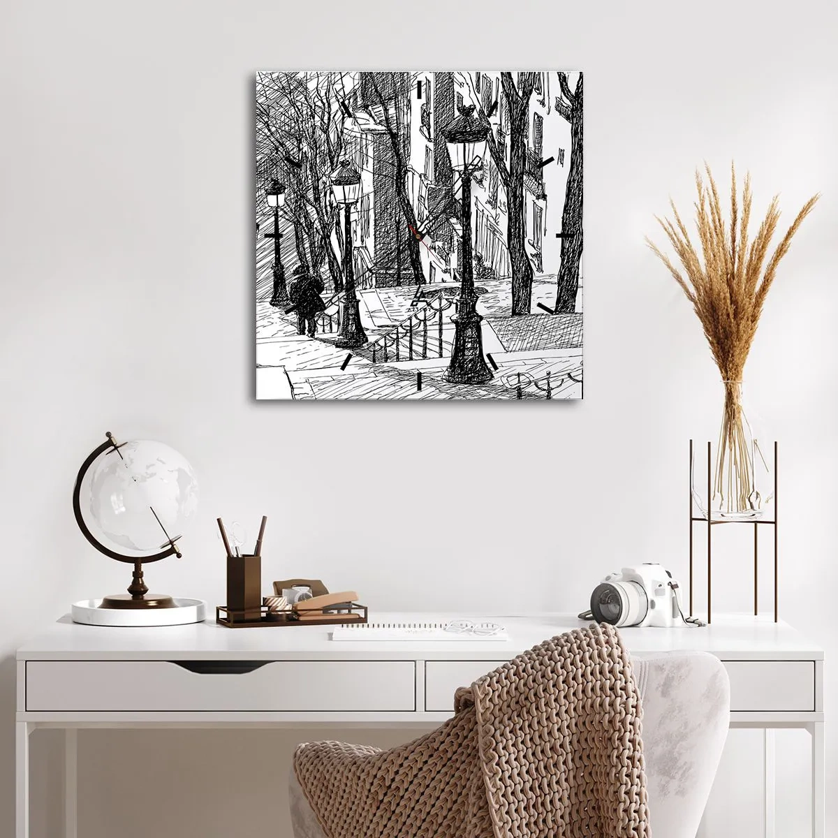 Väggklocka - Klocka på glas - Kärlekshistoria eller rysare? - 30x30 cm