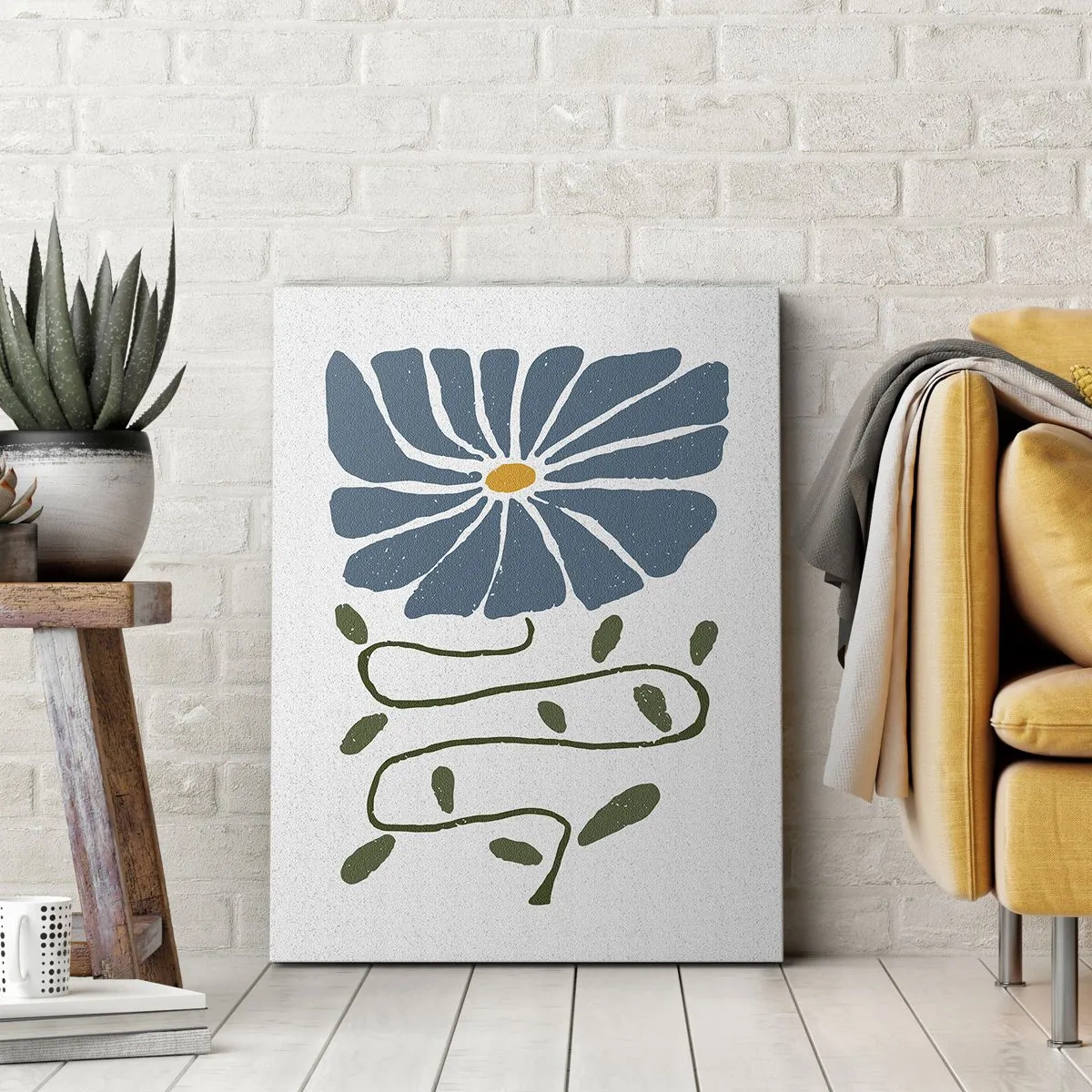 Canvastavla - Bild på duk - Kvist till blomma - 50x70 cm