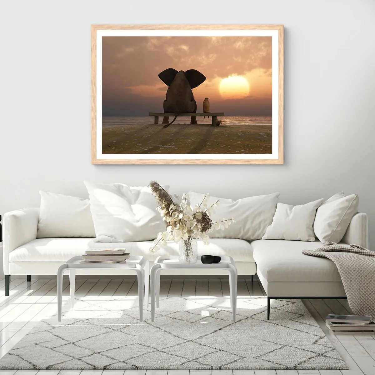 Affisch i ram av ljusek - Det är bra att vara tyst tillsammans - 91x61 cm