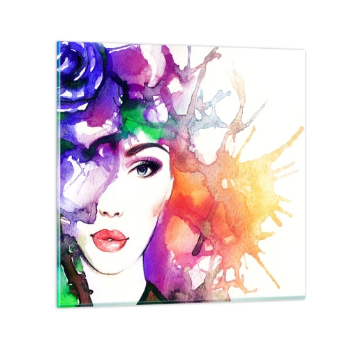 Glastavla - Bild på glas - Med huvudet i himlen - 30x30 cm