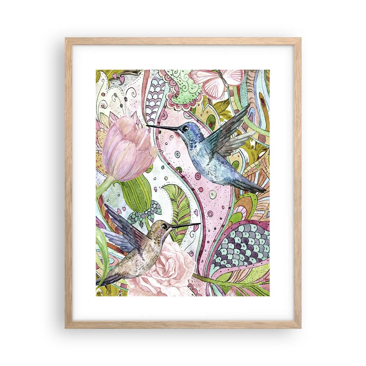 Affisch i ram av ljusek - Inbäddade i klätterväxter - 40x50 cm