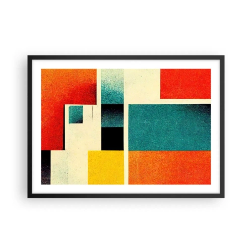 Affisch i svart ram - Geometrisk abstraktion - bra energi - 70x50 cm