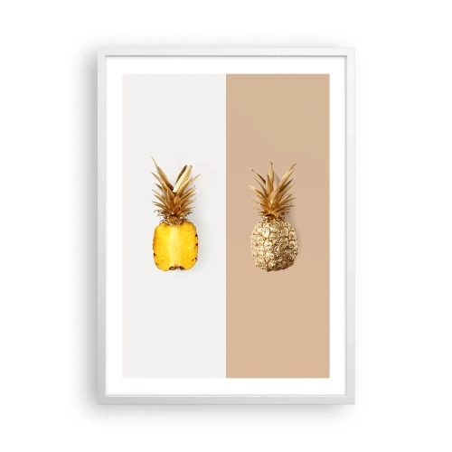 Affisch i vit ram - Ananas för oss - 50x70 cm